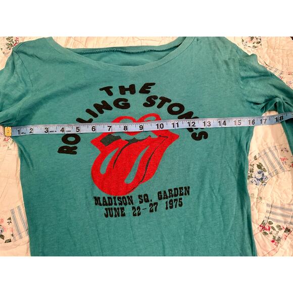 VINTAGE 90's ROLLING STONES TURQUOISE BAND TEE BODYCON DRESS - Picture 5 of 8